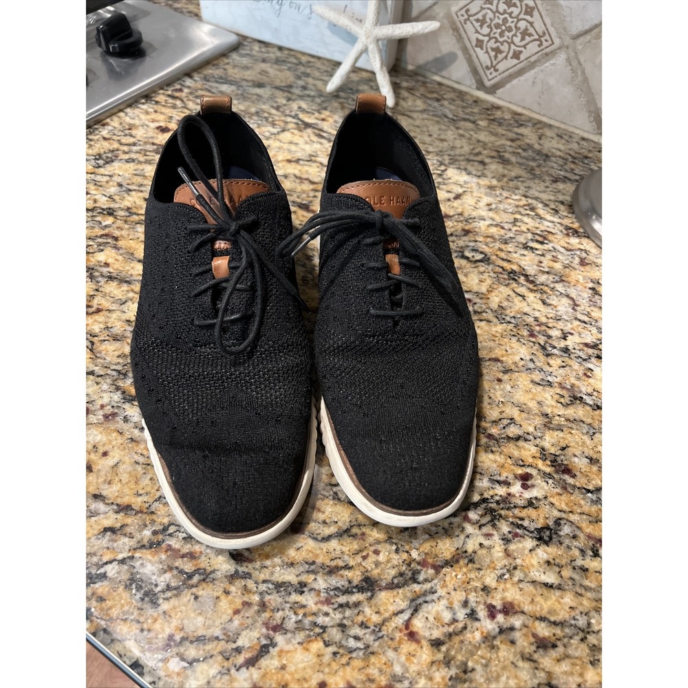 Cole Haan Zerogrand Stitchlite Black Oxford Wingtip Shoes Mens 10